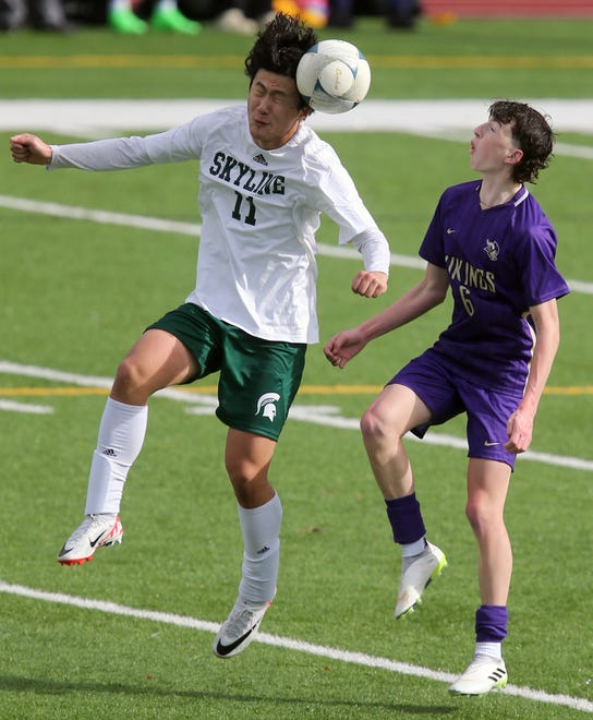North Kitsap boys soccer opens their season with a 2-1 win over Skyline in Poulsbo on Saturday, March 9, 2024.