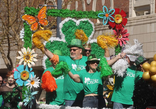 The Kitsap Pride float makes its way down Pacific during Bremerton’s 30th. annual St. Patrick's Day Parade on Saturday, March 16, 2024.